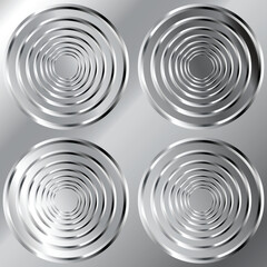 Vector illustration of stainless metal tiered large circle pattern background