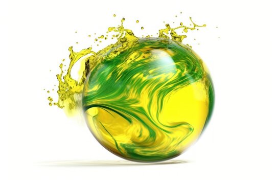 stock photo of yellow water mix green water liquid photography Generative AI