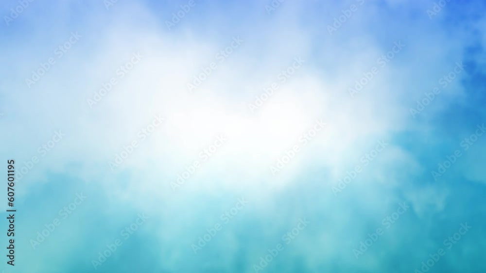 Wall mural cloud rush into changing blue sky 4k loop features a fast moving camera flying through clouds with g
