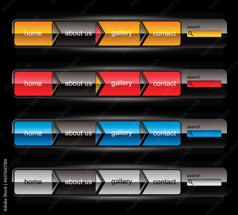 Wall mural editable website vector buttons