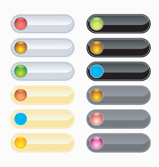Black, silver, gold and gray website buttons for web design