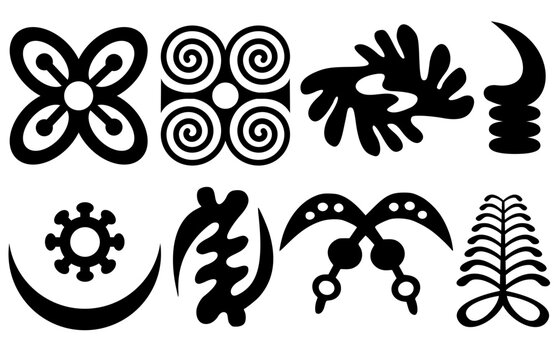 A set of akan and adinkra west african symbols