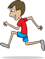 Vector illustration of a boy running.