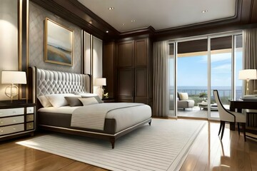 Double bedroom, classic-style interior design