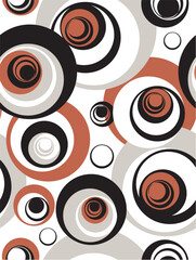 Naklejka premium retro circle closeup pattern in color black, beige and red