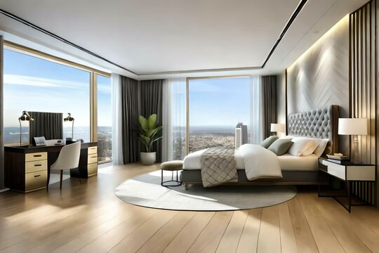Double bedroom, classic-style interior design