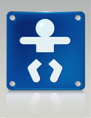 Fototapeta premium Stylish 3D illustration of baby changing symbol on a restroom sign. Easy-edit file. More like this in my portfolio.