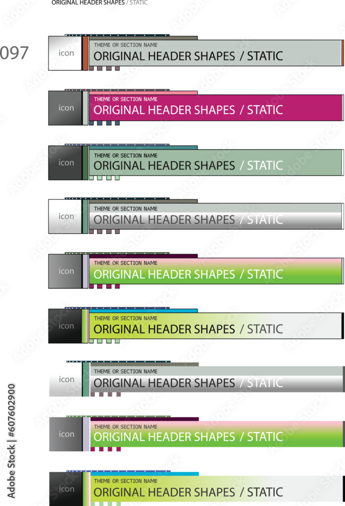 Fototapete Original vector shape for (print, web or other design worx) headers,  easy to use separate parts, simple to recolour.     This shape perfectly aligned about pixels,   you can use it for creation of pr