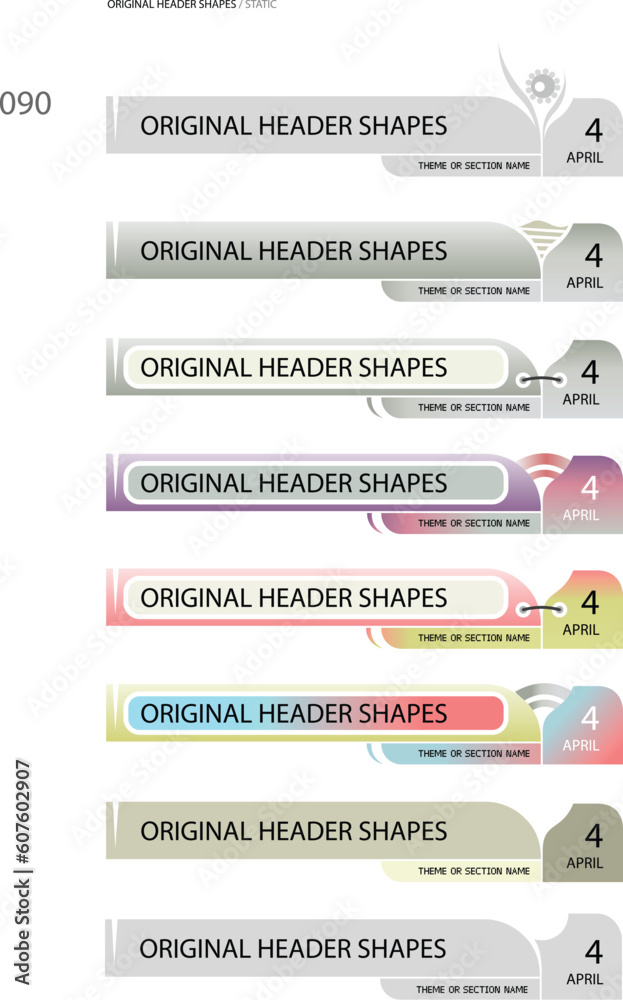 Fototapete Original vector shape for (print, web or other design worx) headers,  easy to use separate parts, simple to recolour.     This shape perfectly aligned about pixels,   you can use it for creation of pr