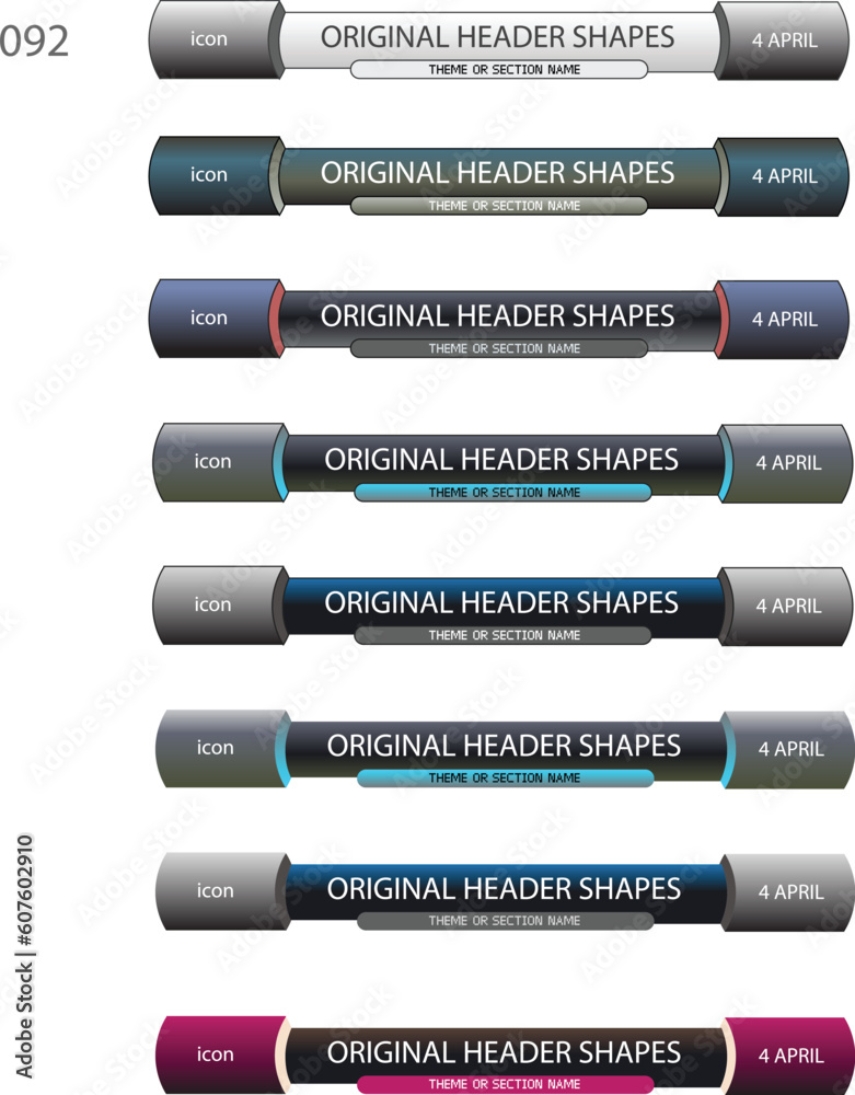 Fototapete Original vector shape for (print, web or other design worx) headers,  easy to use separate parts, simple to recolour.     This shape perfectly aligned about pixels,   you can use it for creation of pr