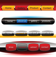 Editable website vector buttons