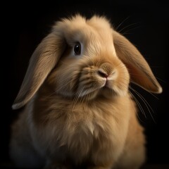 Fototapeta premium Fluffy Elegance: American Fuzzy Lop's Charm