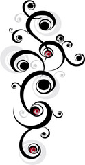 easy spiral motive in black, red and light gray