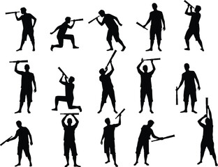 Obraz premium silhouette of man looking through telescope