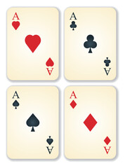 vector version of old vintage aces playing cards