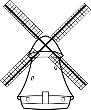 Vector illustration of the old windmill.