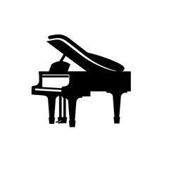 Piano Logo Monochrome Design Style
