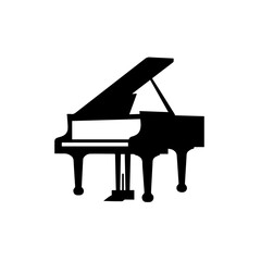 Piano Logo Monochrome Design Style

