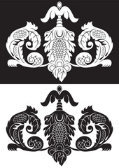 Two monochrome vector variants of the pattern in old style.