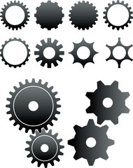 2D abstract art vector illustration. Gears