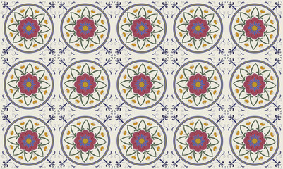 Vector illustration of  Original  seamless  floral pattern