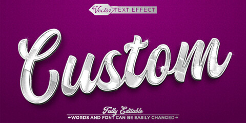 Silver Custom Vector Editable Text Effect Template