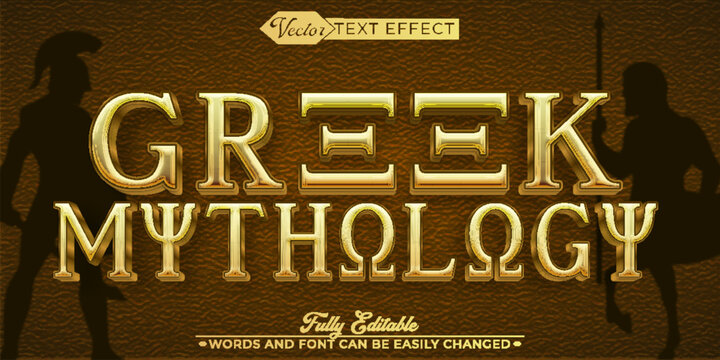 Ancient Greek Mythology Vector Editable Text Effect Template