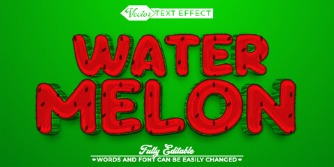 Cartoon Watermelon Editable Text Effect Template