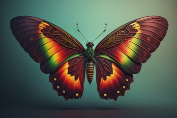 Fototapeta na wymiar Butterfly on a dark background. generative ai