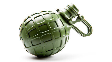 a green hand grenade isolated on a white background. Generative AI