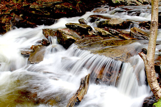 Rocks with water flowing 