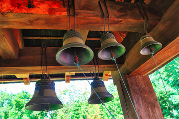 Church iron bells . Belfry of Orthodox Church 