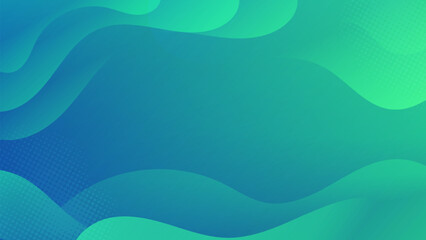 Abstract Gradient Green Blue liquid background. Modern background design. Dynamic Waves. Fluid shapes composition. Fit for website, banners, brochure, posters