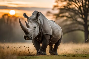 Fototapeta premium rhino in the sun