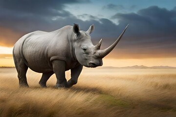 Fototapeta premium rhino in the wild