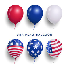 Air balloons of flag of United States of America vector elements