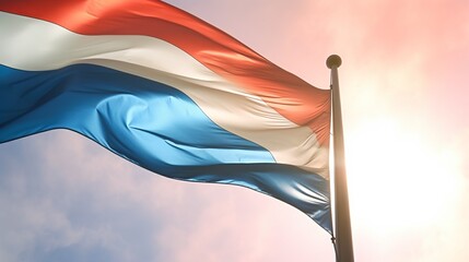 Luxembourg flag, Generative Ai - obrazy, fototapety, plakaty