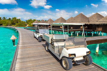 Golf cart at Maldives island
