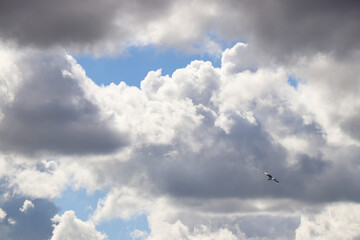 dramatic cloudy nice blue sky heaven air