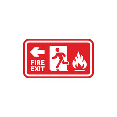 Emergency fire exit symbol icon isolated on white background