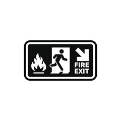 Emergency fire exit symbol icon isolated on white background