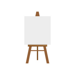 Easels with vertical paper sheets. Vector illustration.