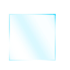 Glass plate. Realistic transparent glass window in rectangle frame. Vector illustration.