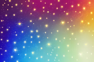 Fototapeta na wymiar Rainbow sunburst background with glittering stars