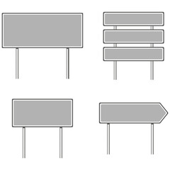 Obraz premium Several Types of Empty signs. Blank Road signs. vector illustration.