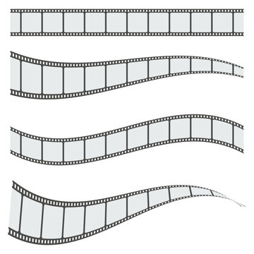 film strips. Old retro cinema movie strip. Video recording. Vector illustration. Stock image.
