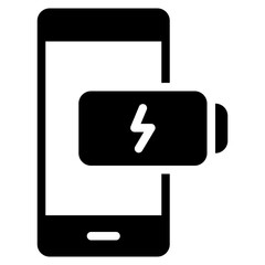 Charging battery smartphone solid icon, use for website mobile app presentation