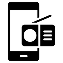 Radio smartphone solid icon, use for website mobile app presentation