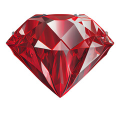 Red diamond clip art white background  Ai generated image