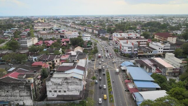 The aerial view of Alor Setar in Malaysia